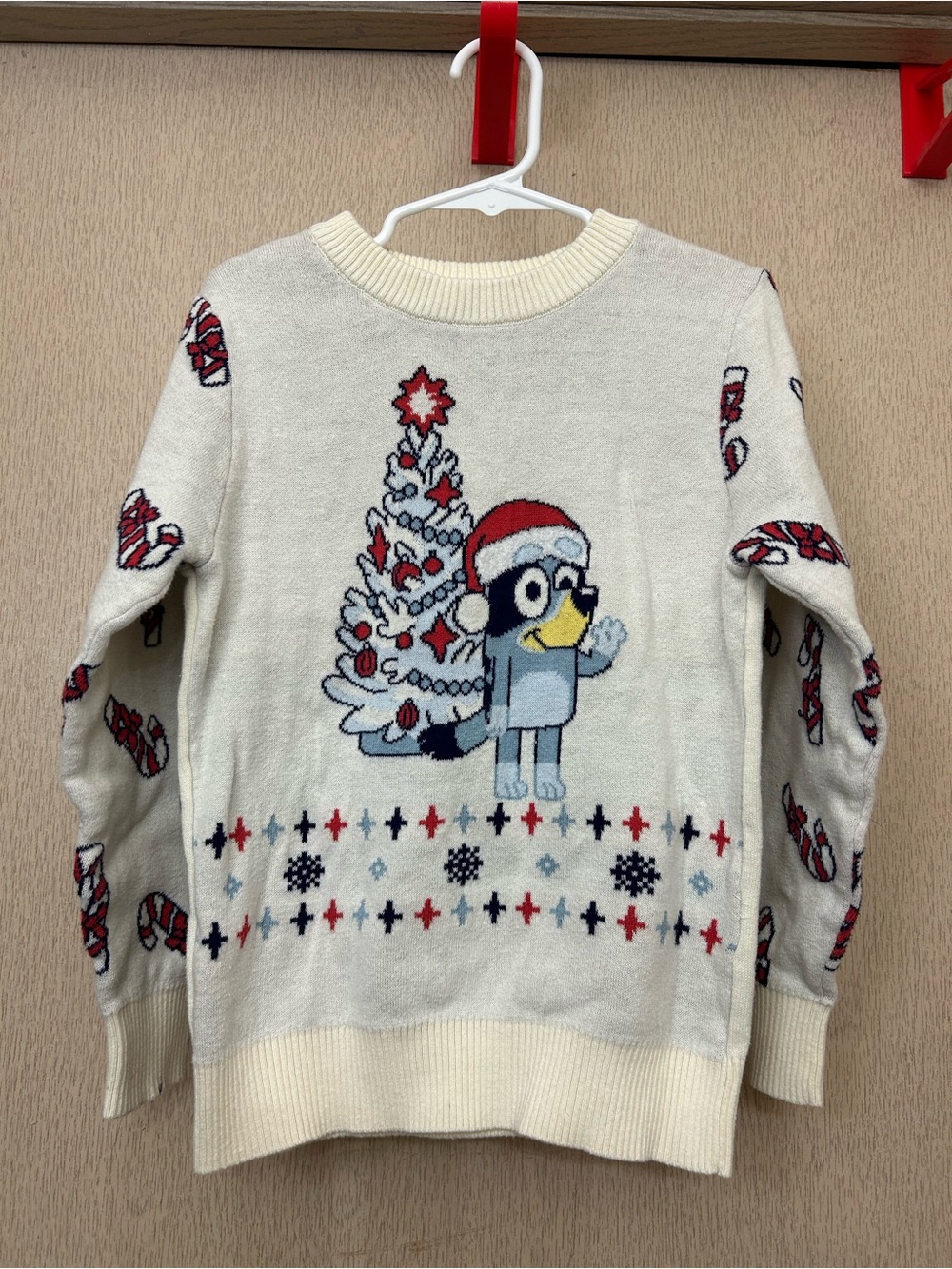 Bluey - Candy Cane Christmas Sweater - Size 5T